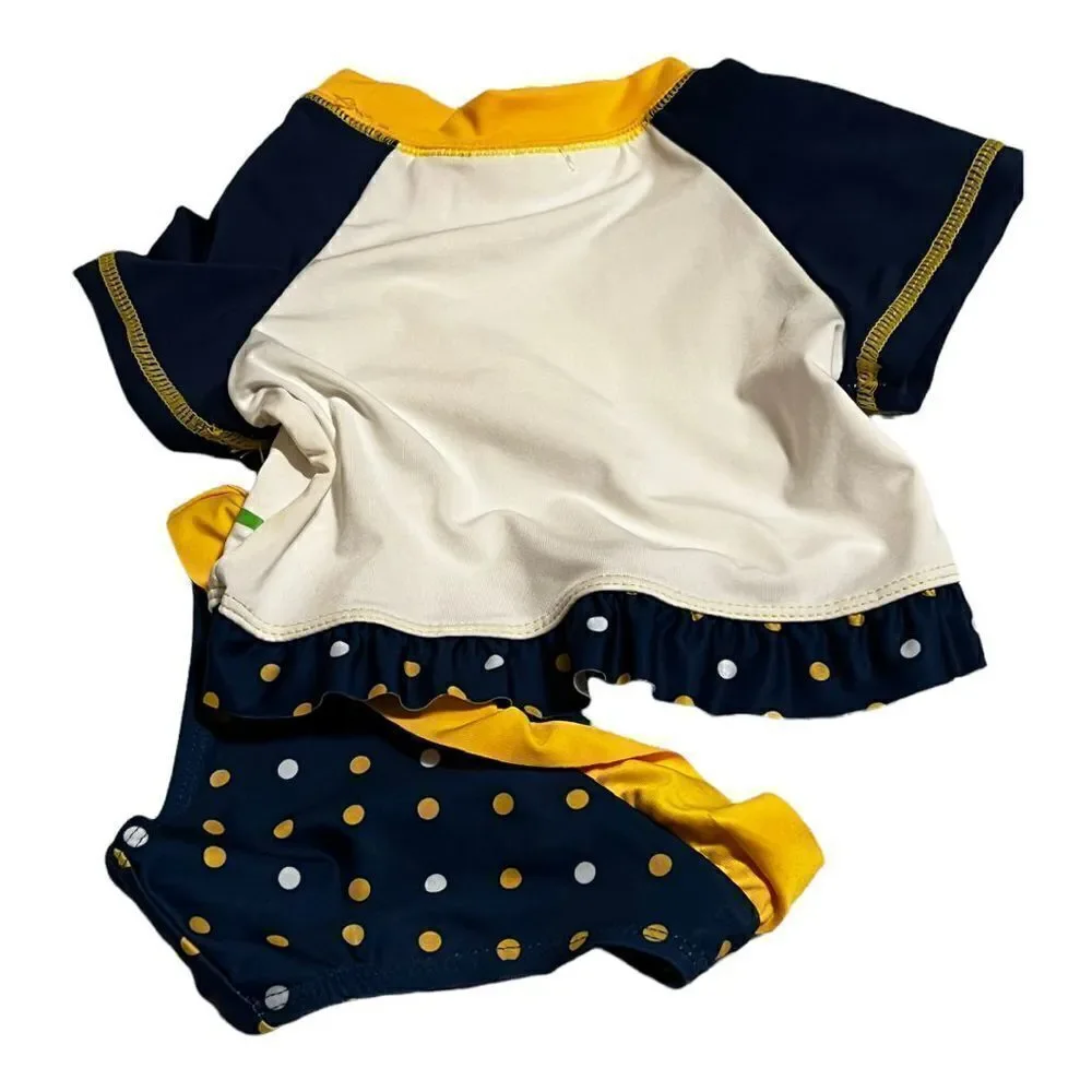 WIPPETTE Two Piece Swimsuit Yellow Flowers & Ruffles